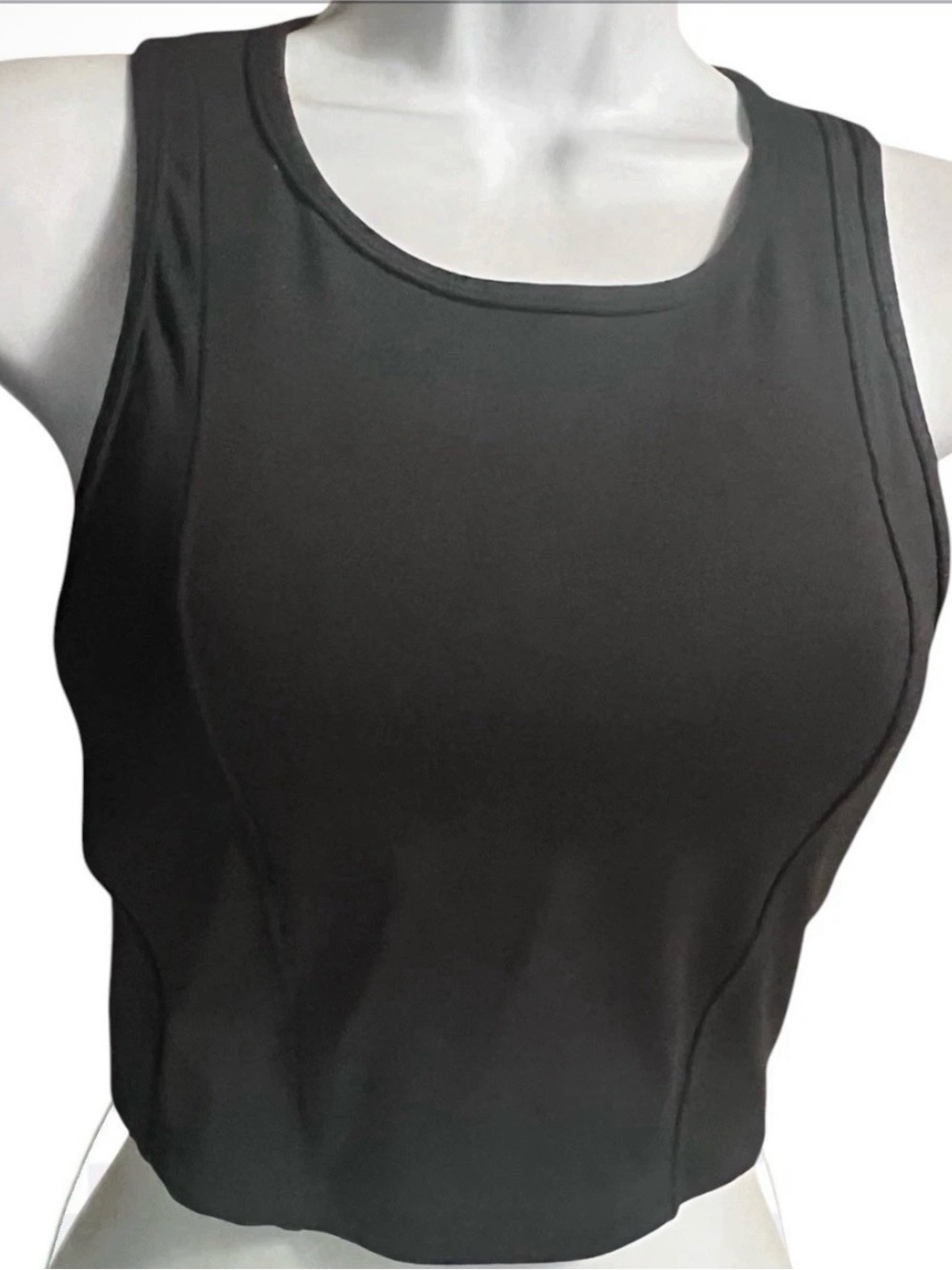 All in Motion Black Sleeveless Crop Top Light Support Removable Pads New Tags